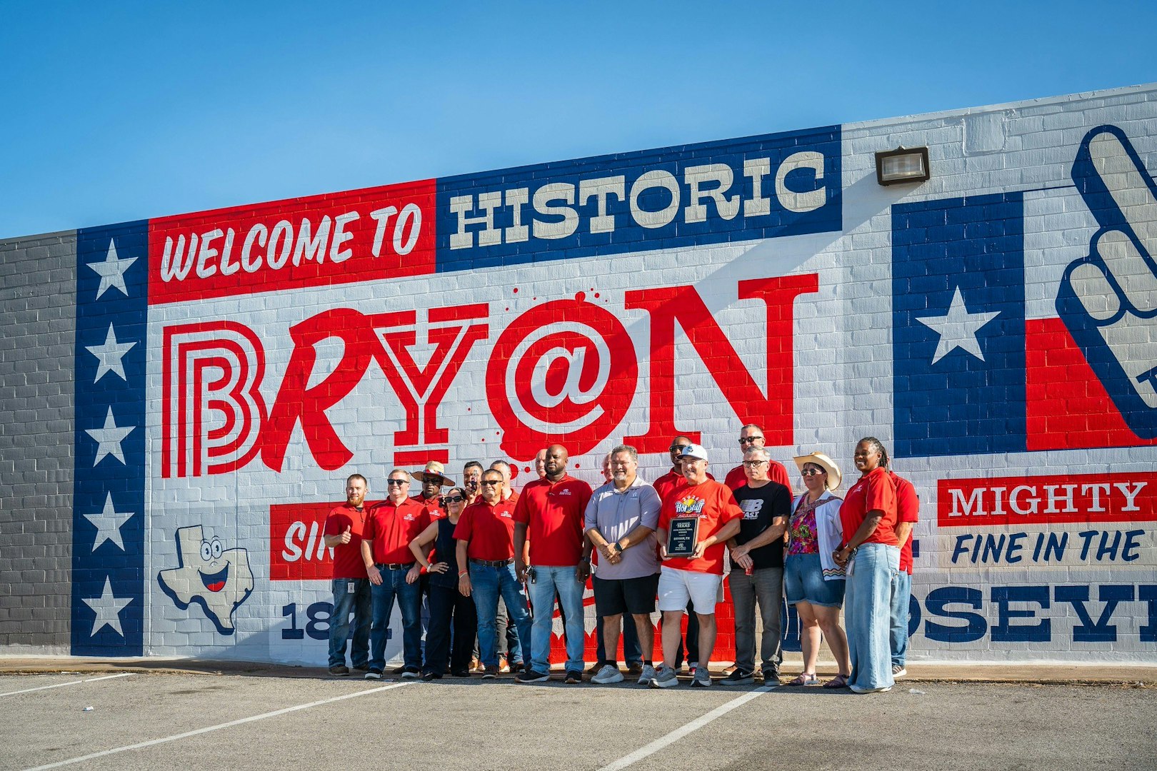 Detail of the Star-Spangled Texas competition mural in Bryan, Texas